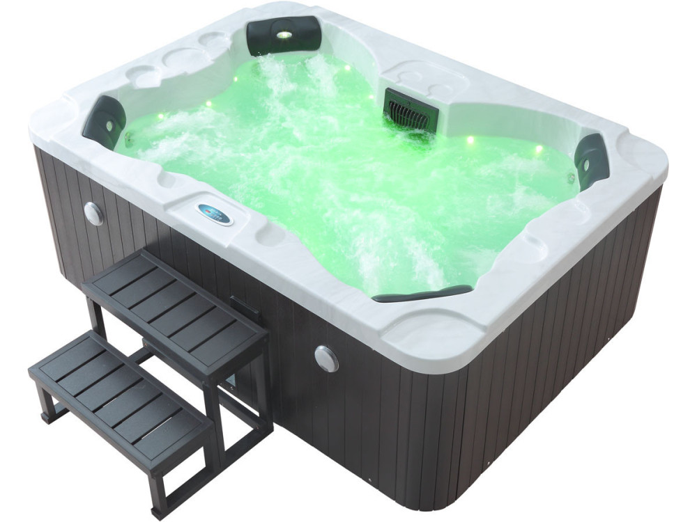 Spa LED "Haïti" 4 places - Enceintes bluetooth intégrées - Blanc