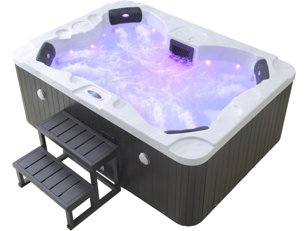 Spa LED "Haïti" 4 places - Enceintes bluetooth intégrées - Blanc