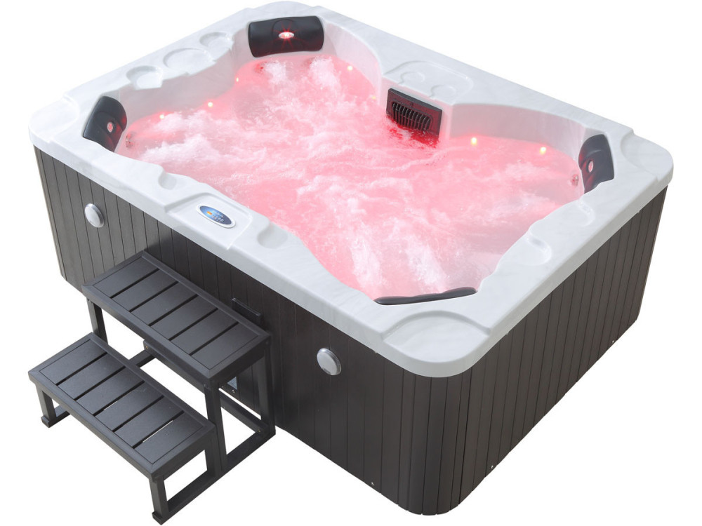 Spa LED "Haïti" 4 places - Enceintes bluetooth intégrées - Blanc