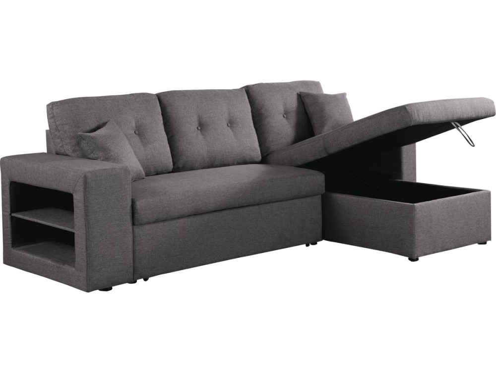 Canapé d'angle convertible/réversible "Axel" - 3 places - Gris