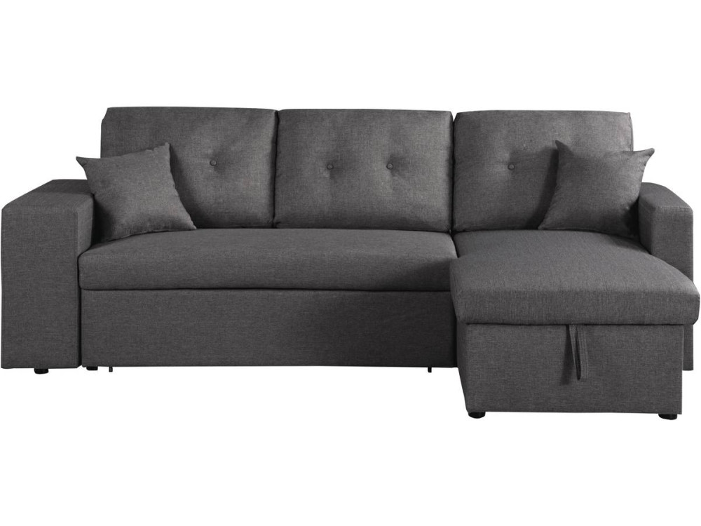 Canapé d'angle convertible/réversible "Axel" - 3 places - Gris