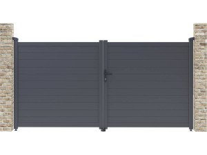 Portail aluminium "Marc" - 299.5 x 155.9 cm - Gris