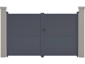 Portail aluminium "Maurice" - 299.5 x 180.9 cm - Gris