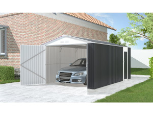 Garage métal "Houston" 15,36 m² - Anthracite