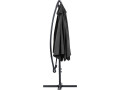 Parasol jardin déporté Alu "Ilios" - Rond - Ø 3 m - Noir - Dalles incluses