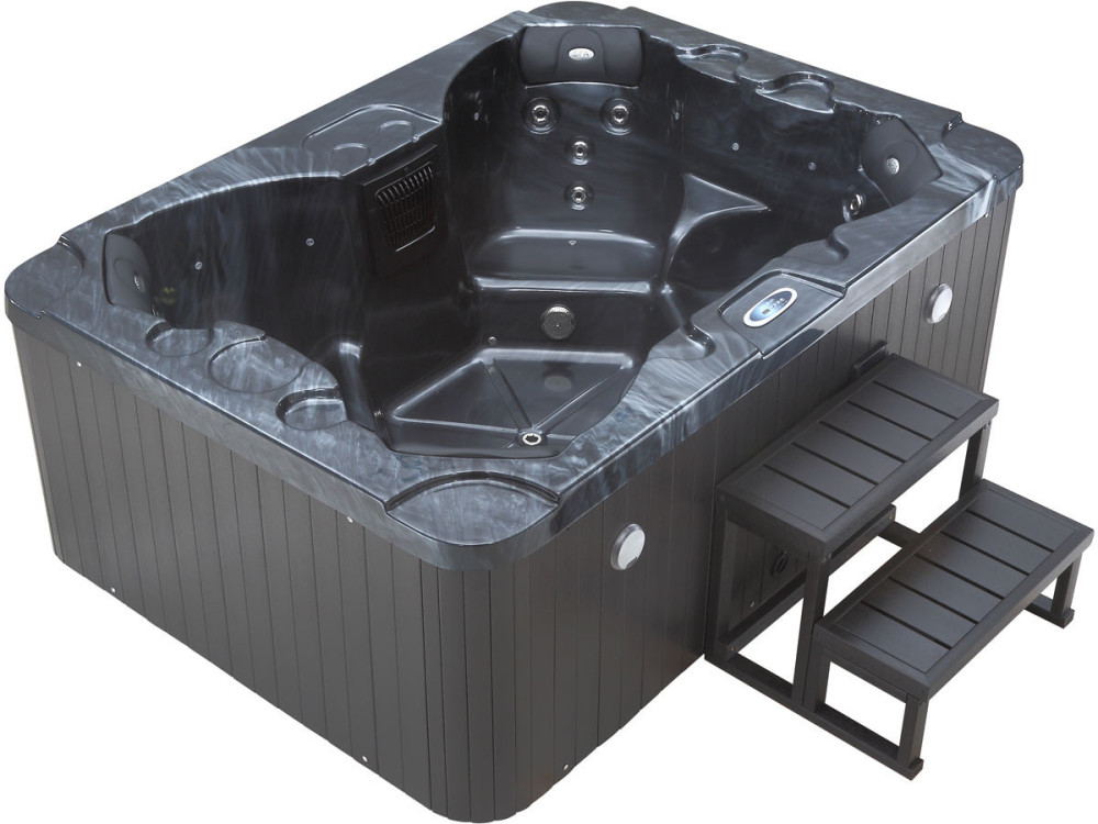 Spa LED "Haïti" 4 places - Enceintes bluetooth intégrées - Gris