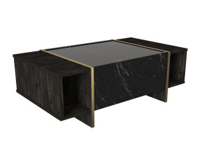 Table basse en bois "Veyron" - 103 x 60 x 37 cm - NoirOr