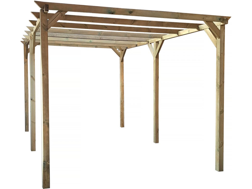Carport voiture en bois "Solar II" 3 x 5 x 2.4