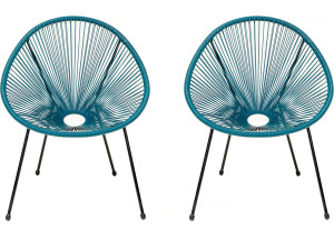 Lot de 2 fauteuils de jardin "Ania" - Bleu clair