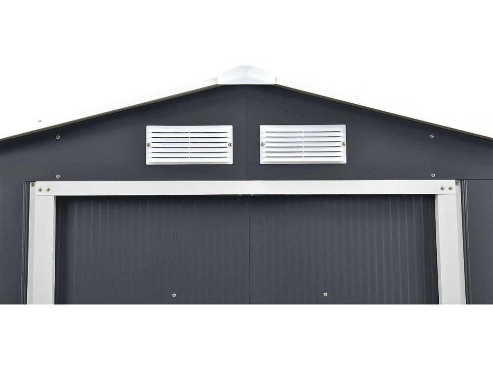 Abri de jardin métal - "Vegas" - 5.29 m² avec panneaux solaires - Gris