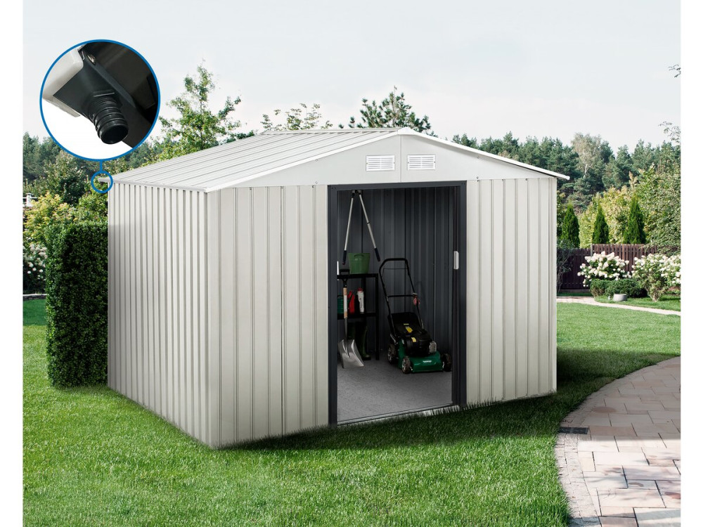 Abri de jardin métal "Nebraska" - 5,29m² avec gouttière
