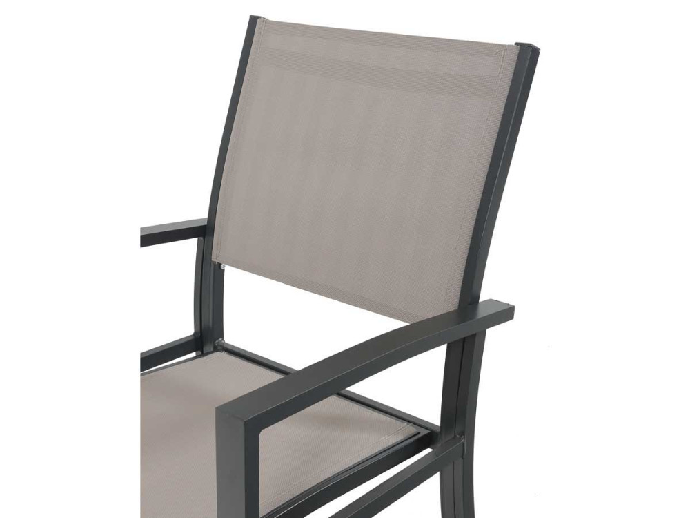 Fauteuil jardin Alu/Textilène "Tropic" - Phoenix - Taupe - Lot de 2