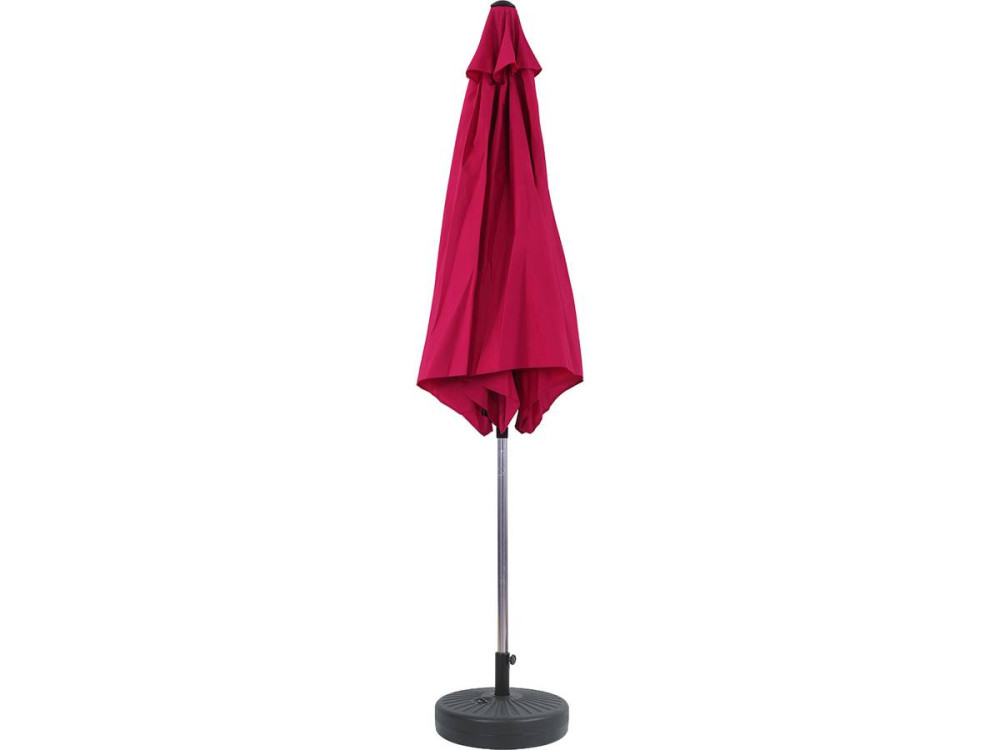 Parasol jardin droit Alu "Sol" - Rond - Ø 3m - Rose - Avec pied à lester