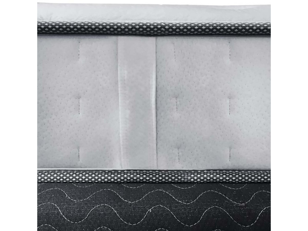 Matelas ressorts et à mémoire de forme "Josey" - 90 x 190 x 25 cm - Blanc / Gris