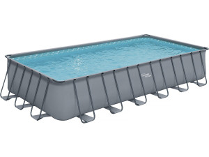 Piscine tubulaire grise - "LUDO 5" - 7.32 x 3.66 x 1.32 m - sans filtration