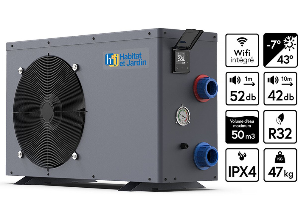 Pompe à chaleur Puissance 9 kw - Boitier Wi-Fi inclus