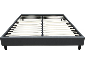 Sommier "Andy" en tissu - 140 x 190cm - Gris anthracite