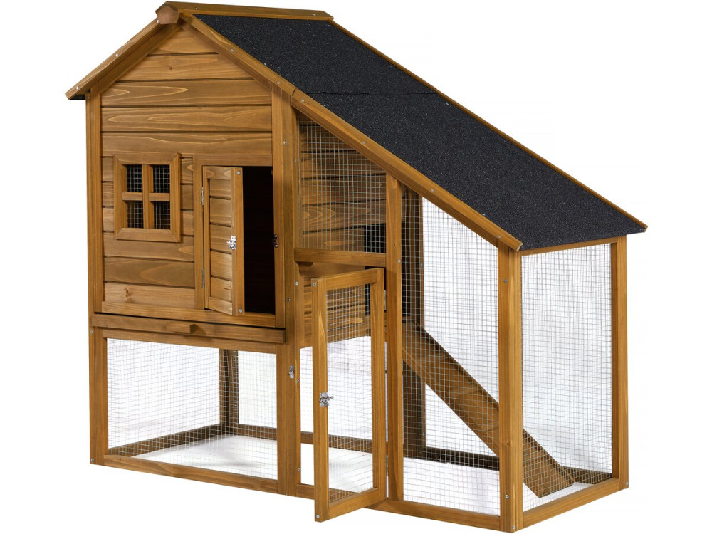 Poulailler "Lily" avec pondoir en bois - Marron