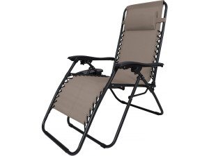 Fauteuil de jardin relax zéro gravité "Sintra" - Taupe