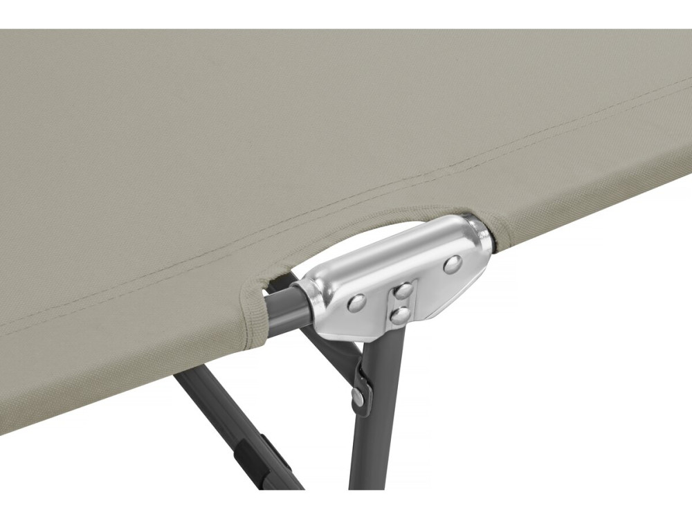 Lot de 2 bains de soleil pliable "Lazy" - Avec pare soleil - Taupe