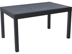 Table de jardin en aluminium extensible "Lagos" - 140/280 x 90 x 76 cm - Noir