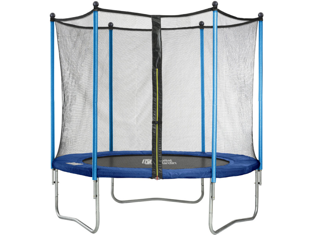 Trampoline "Happy" - Ø 3.05 m - Avec filet + échelle + couverture + kit d'ancrage