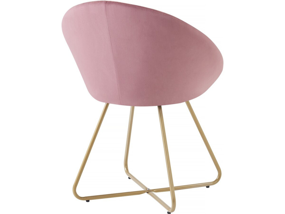 Lot de 2 chaises de salle manger en velours "Rosalie" - Rose