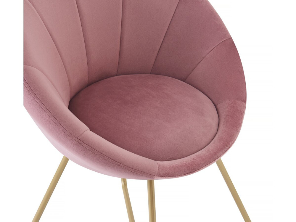Lot de 2 chaises de salle manger en velours "Rosalie" - Rose