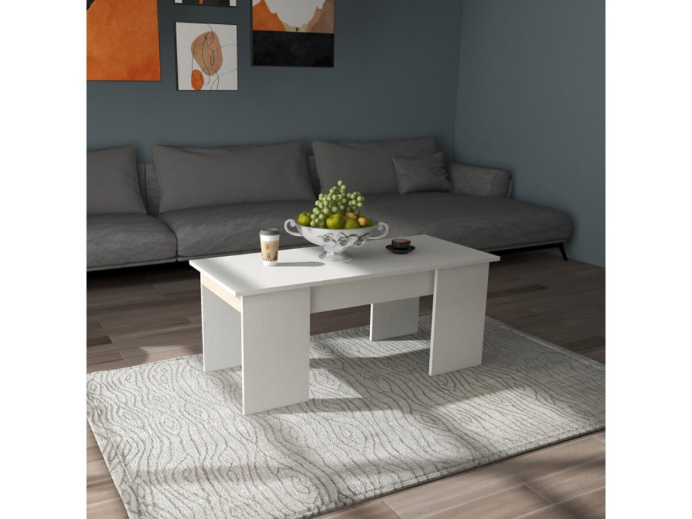 Table basse "Diana" - 102 x 50 x 43 cm - Blanc