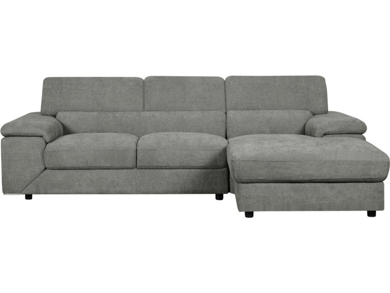 Canapé d'angle en tissu chenille "London" - 4 places - Gris