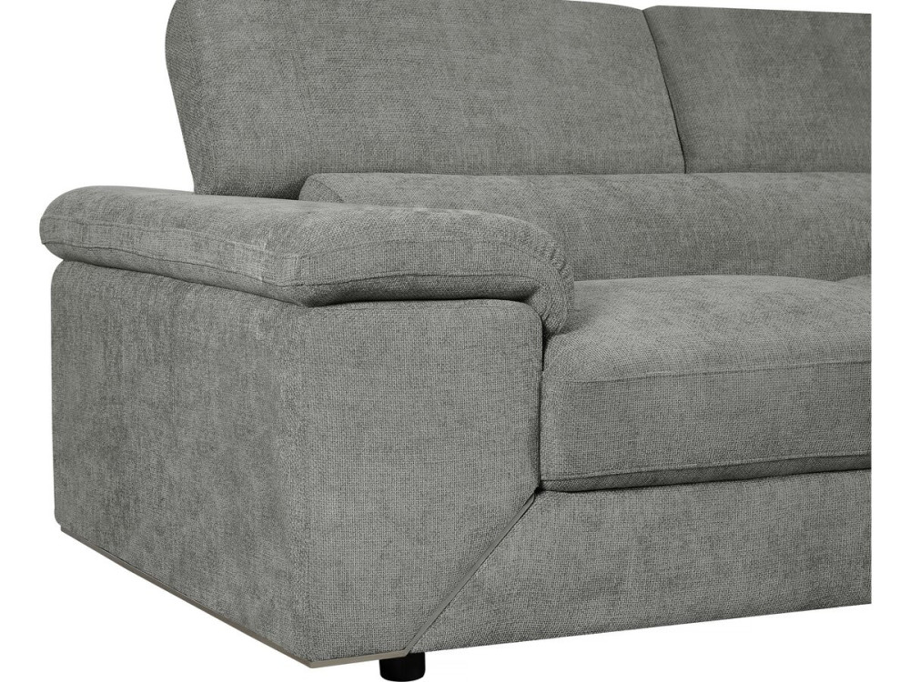 Canapé d'angle en tissu chenille "London" - 4 places - Gris