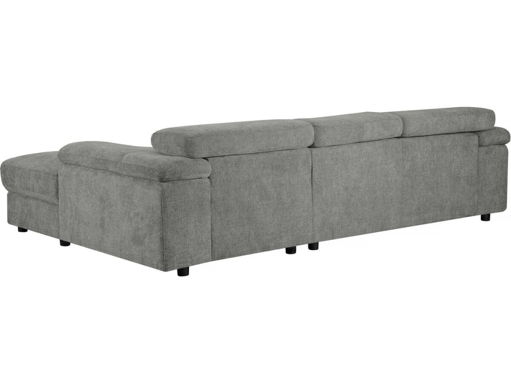 Canapé d'angle en tissu chenille "London" - 4 places - Gris