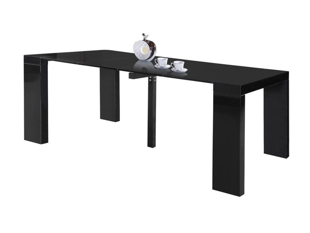 Table repas extensible "Dina" - 200/40 x 94 x 75 cm -  Noir laqué