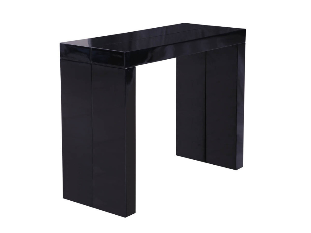 Table repas extensible "Dina" - 200/40 x 94 x 75 cm -  Noir laqué