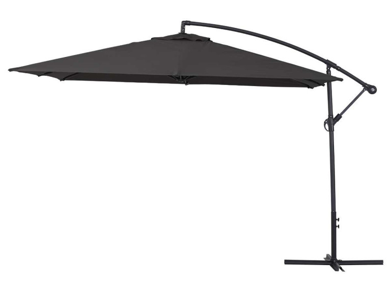 Parasol jardin déporté  Alu "Ilios 3" - Carré - 3 x3 m - Noir