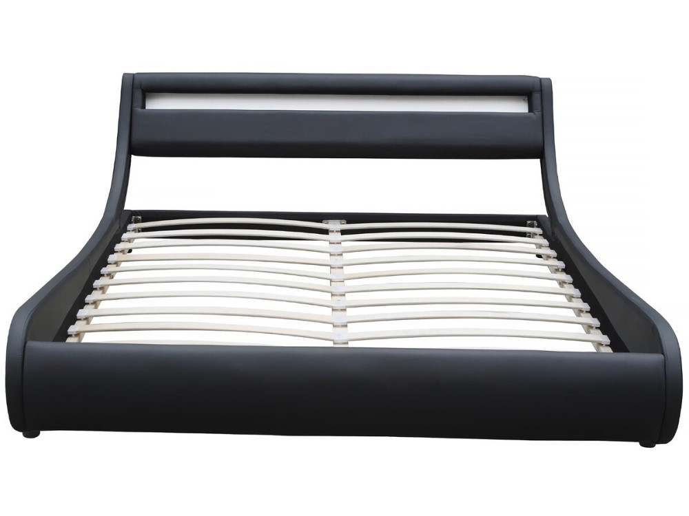 Lit LED "Natacha" - 140 x 190 cm - Noir