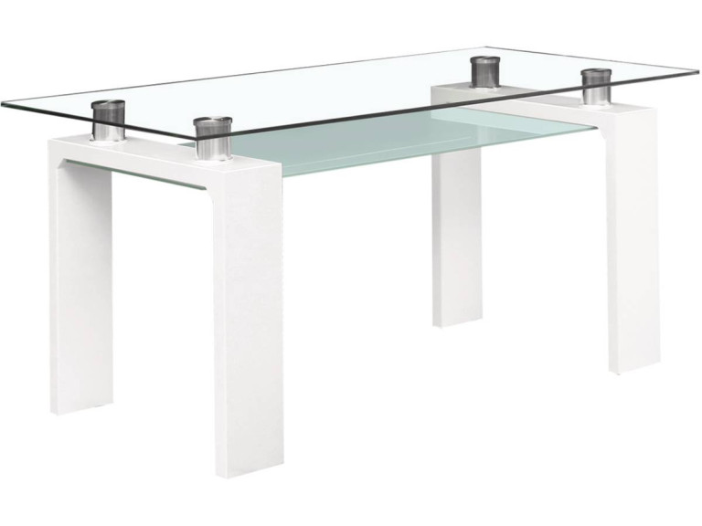 Table repas "Eva" - 150 x 80 x 75 cm - Blanc laqué