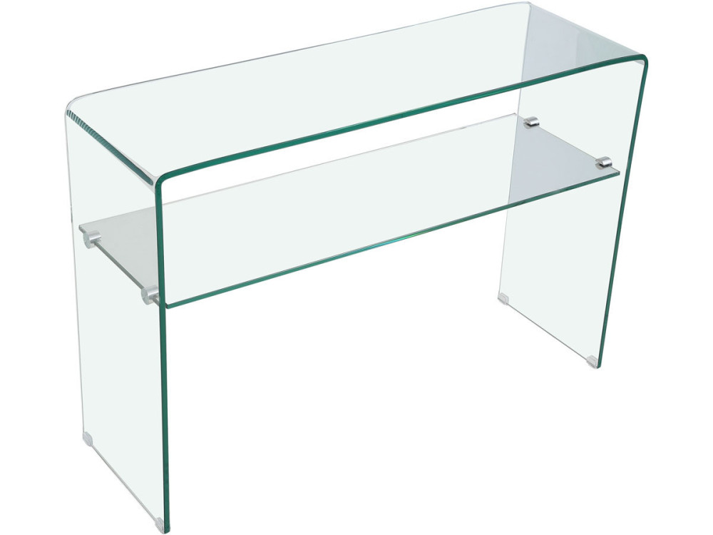 Console "Genova" - 110 x 35 x 75 cm - Verre courbé transparent