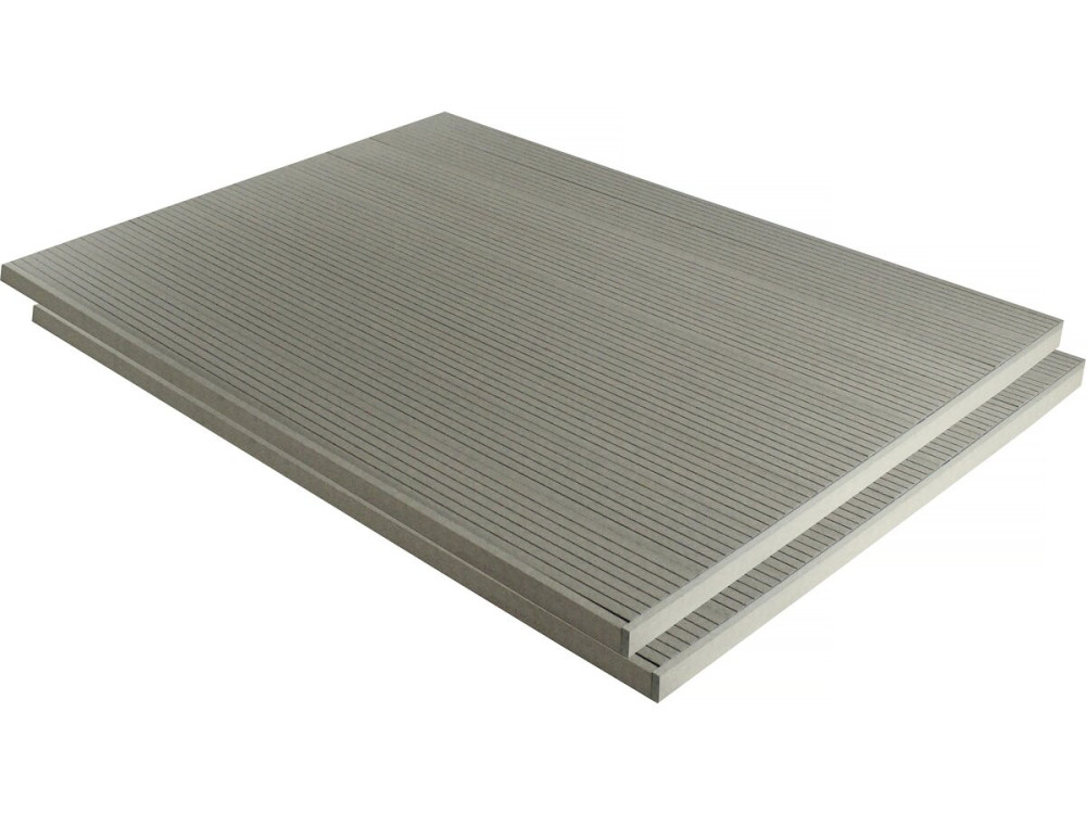 Lot de 3 lames de terrasse composite alvéolaires - Long: 2,4m - surface 1m² - Gris