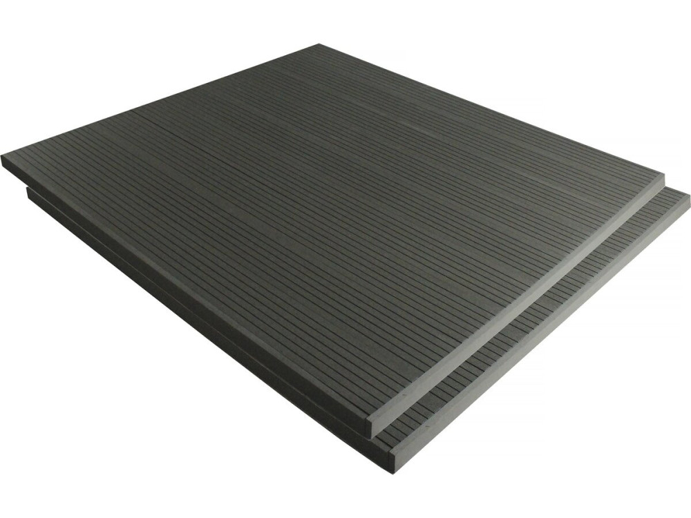 Lot de 3 lames de terrasse composite alvéolaires - Long: 2,4m - surface 1m² - Ardoise