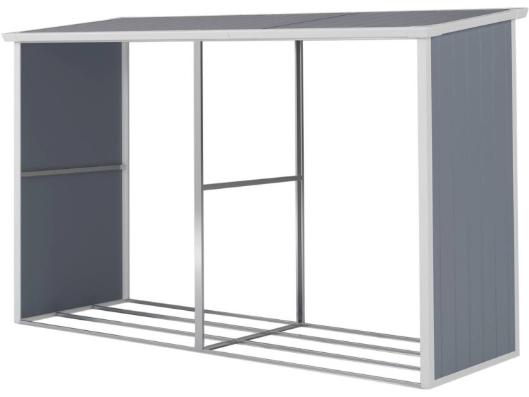 Abri bûches résine "Alexandre" - 3.38 m² - 302 x 112 x 190 cm - Gris