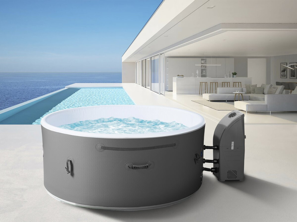 Spa semi rigide " Venise" - 5 places - Blanc/Gris