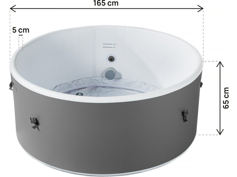 Spa semi rigide " Venise" - 5 places - Blanc/Gris