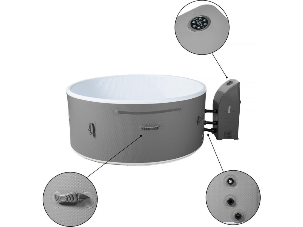 Spa semi rigide " Venise" - 5 places - Blanc/Gris