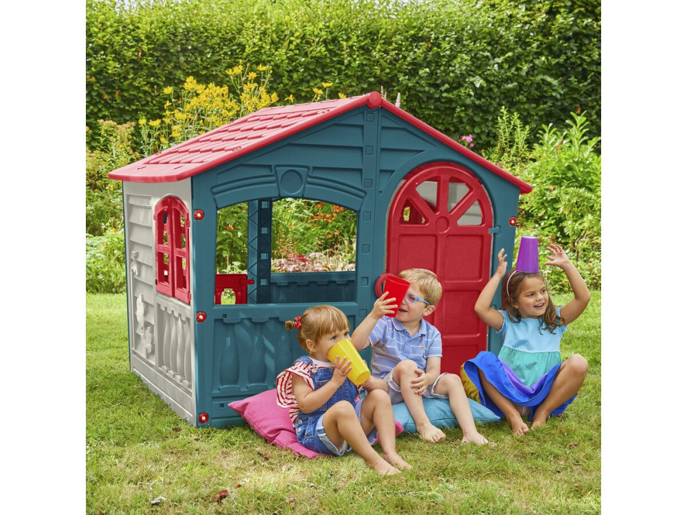 Cabane enfant en plastique  "FUN" - 140 x 111 x 115 cm - Bleu