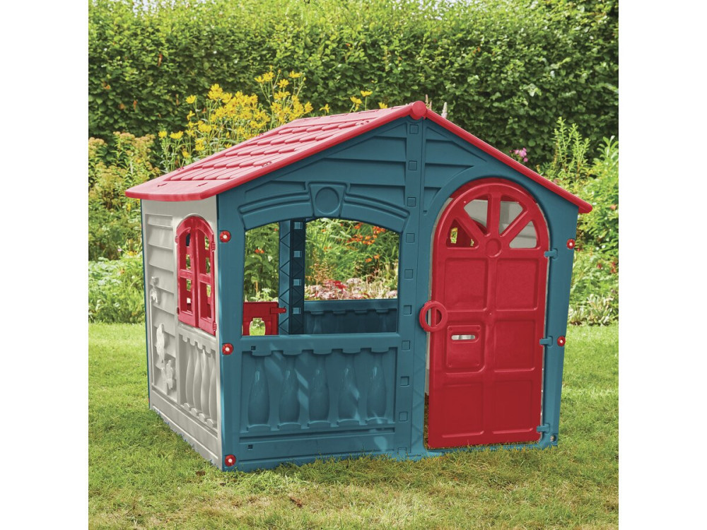 Cabane enfant en plastique  "FUN" - 140 x 111 x 115 cm - Bleu