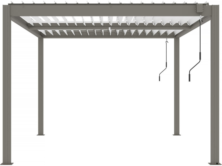Pergola bioclimatique avec led "Windsor premium" en aluminium 3 x 4 - Taupe