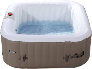 Spa gonflable carré en PVC "Monac" - 4 places - Taupe