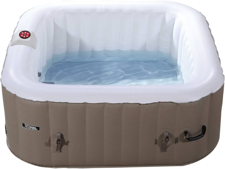 Spa gonflable carré en PVC "Monac" - 4 places - Taupe