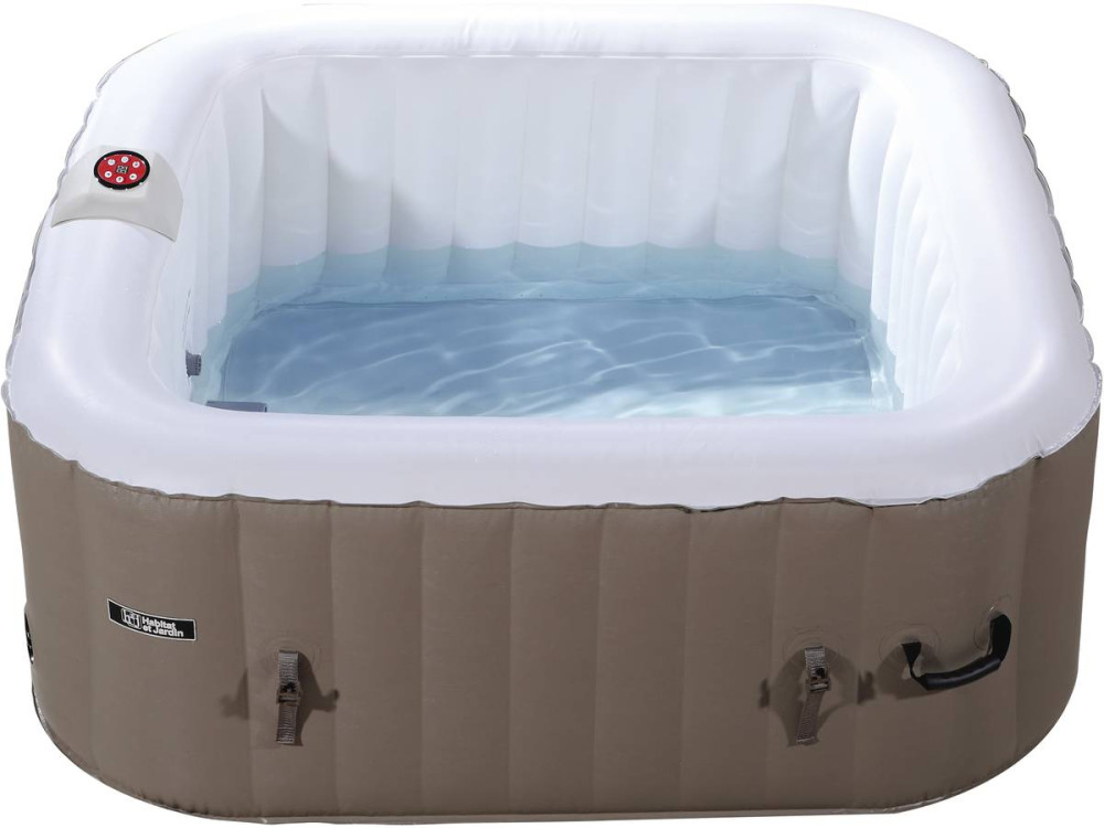 Spa gonflable carré en PVC "Monac" - 4 places - Taupe